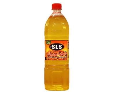 SLS Oil 100% Pure Wood Pressed Groundnut Oil bottle – traditional marachekku peanut oil from Musiri, Trichy, Tamil Nadu